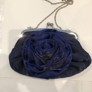 Cross body blue clutch purse